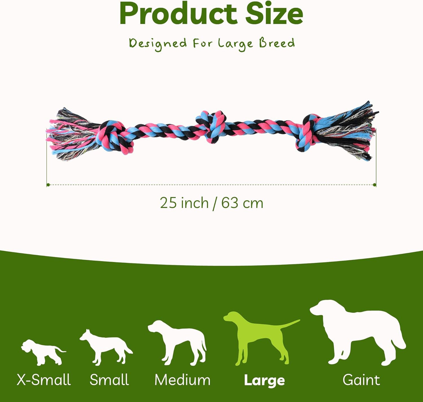Dog Rope Toy for Large Dogs, Heavy Duty Dog Chew Toys for Aggressive Chewers, In