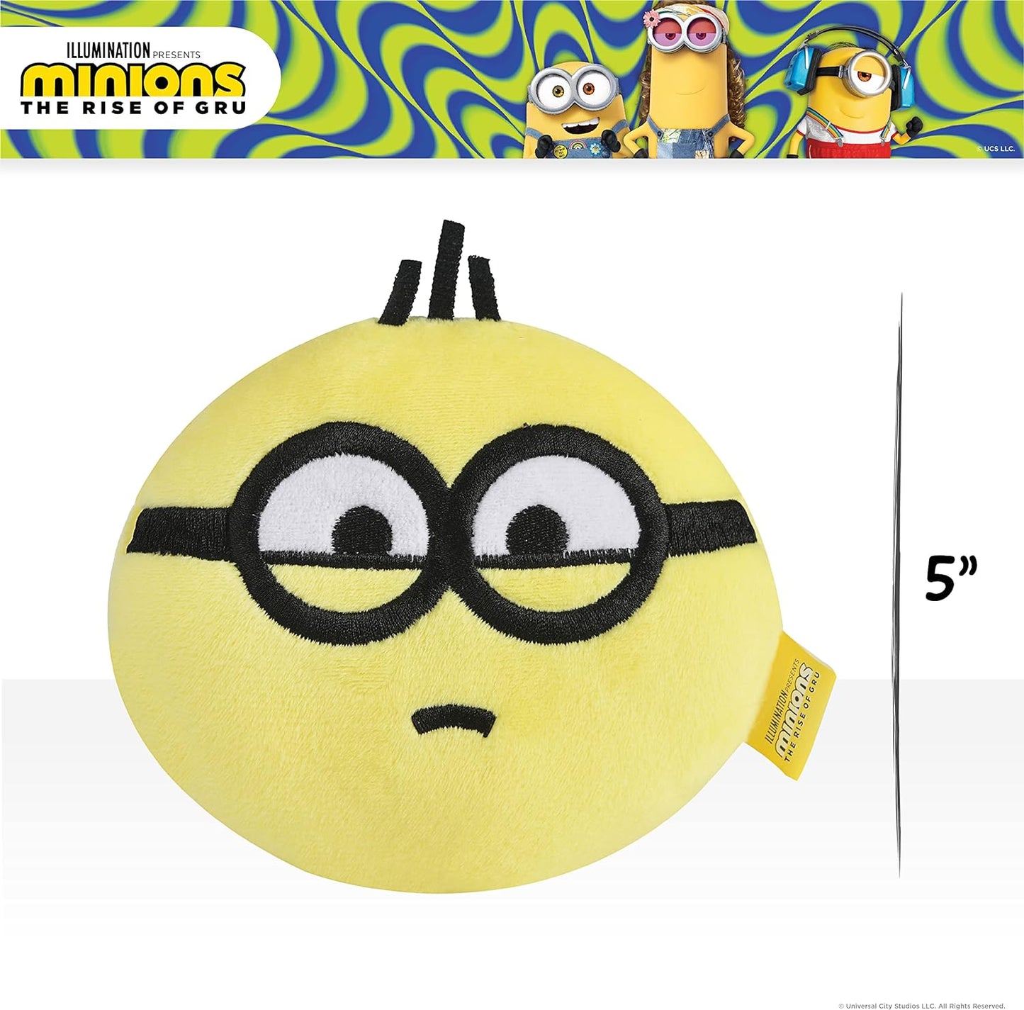 Minion Plush Toy Despicable Me Rise of Gru Otto Circle Dog Toy | Cute Plush Squeaky Dog Toy| Soft Stuffed Dog Chew Toys in Yellow, Minion Toys for All Dogs