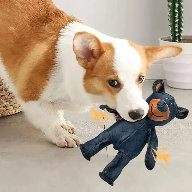 Unbreakable Bear Toy for Dogs Chewer Indestructible Plush Dog Squeaking Sound Toy Durable Tough Heavy-Duty Chew Dog Toys