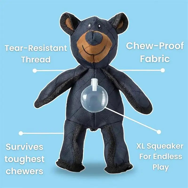 Unbreakable Bear Toy for Dogs Chewer Indestructible Plush Dog Squeaking Sound Toy Durable Tough Heavy-Duty Chew Dog Toys