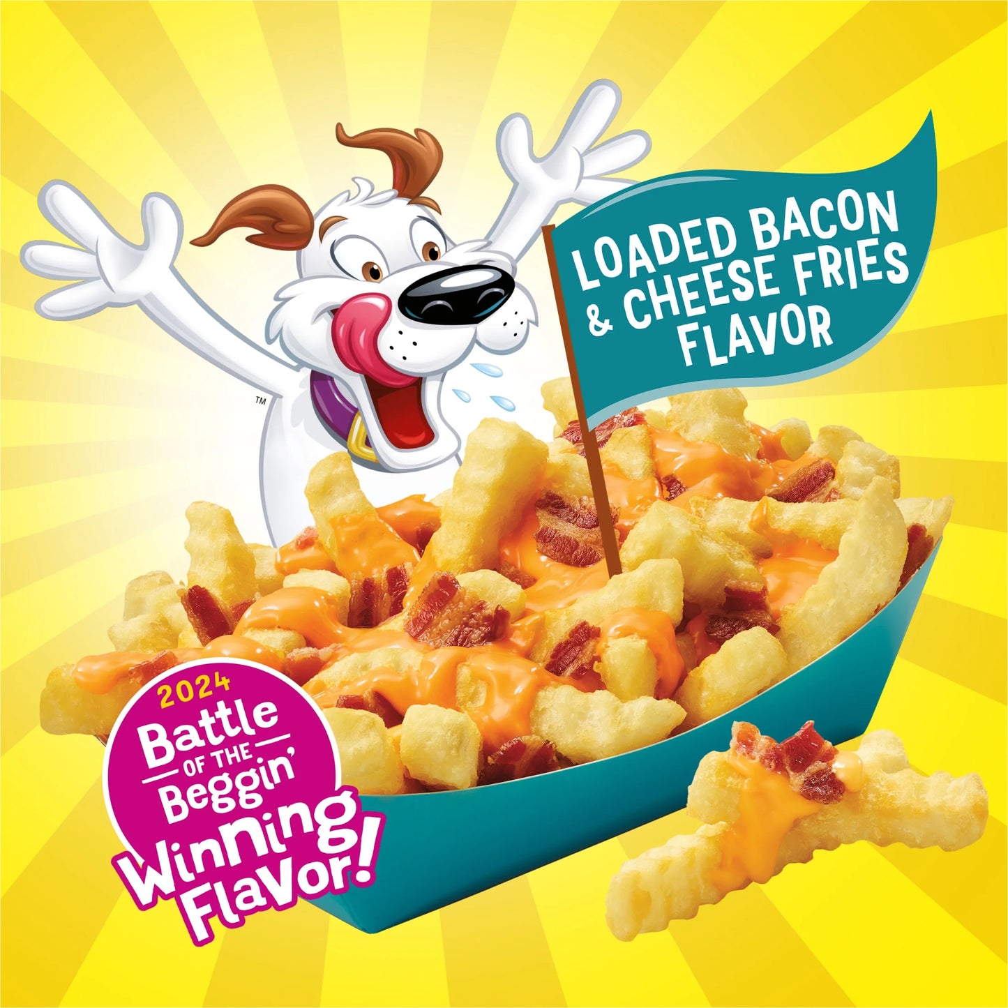 Purina Beggin’ Loaded Bacon and Cheese Fries Flavor Treats for Dogs, 25 Oz Pouch