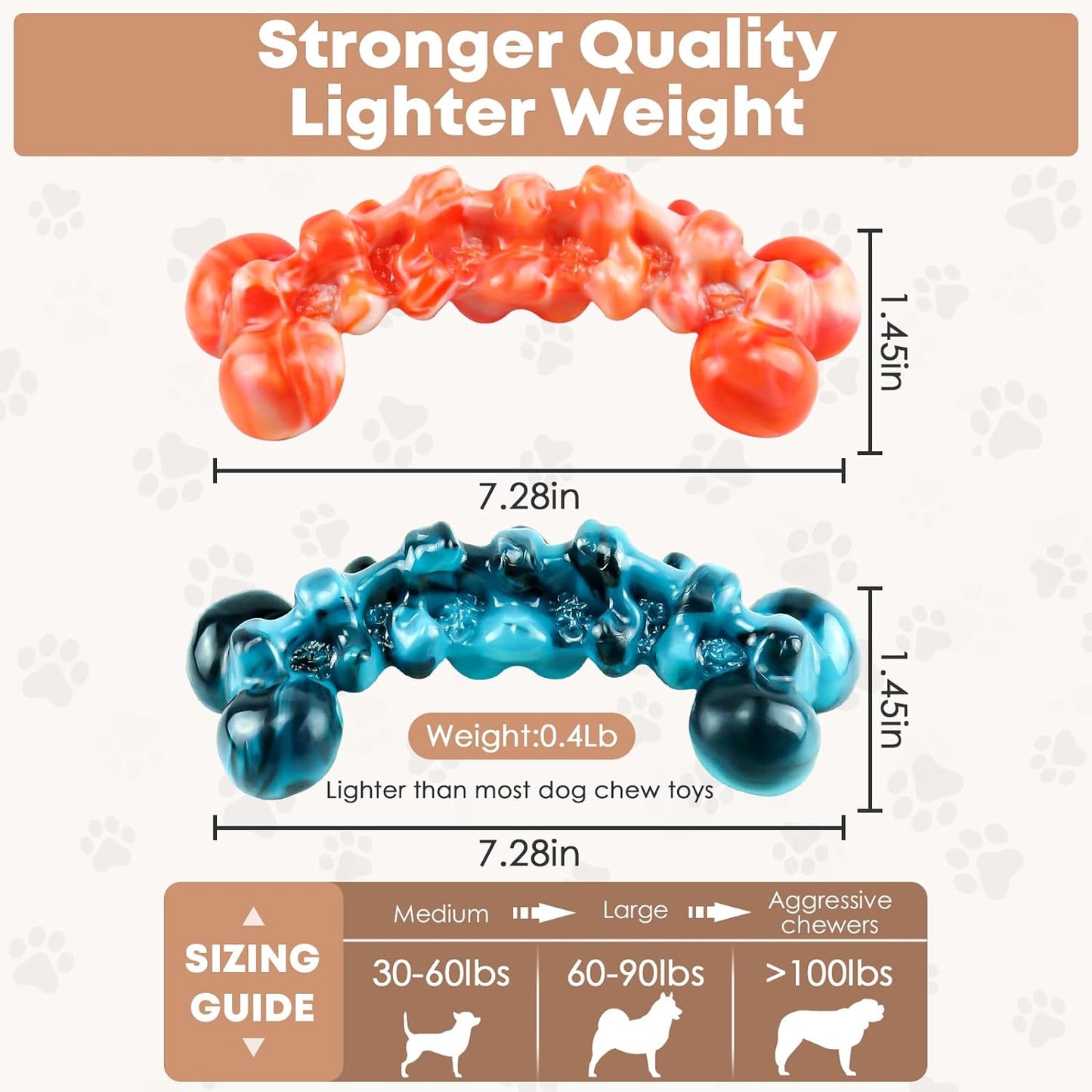 2 Pack Large Dog Chew Toys for Aggressive Chewers - Tough Dog Toys to Keep Them