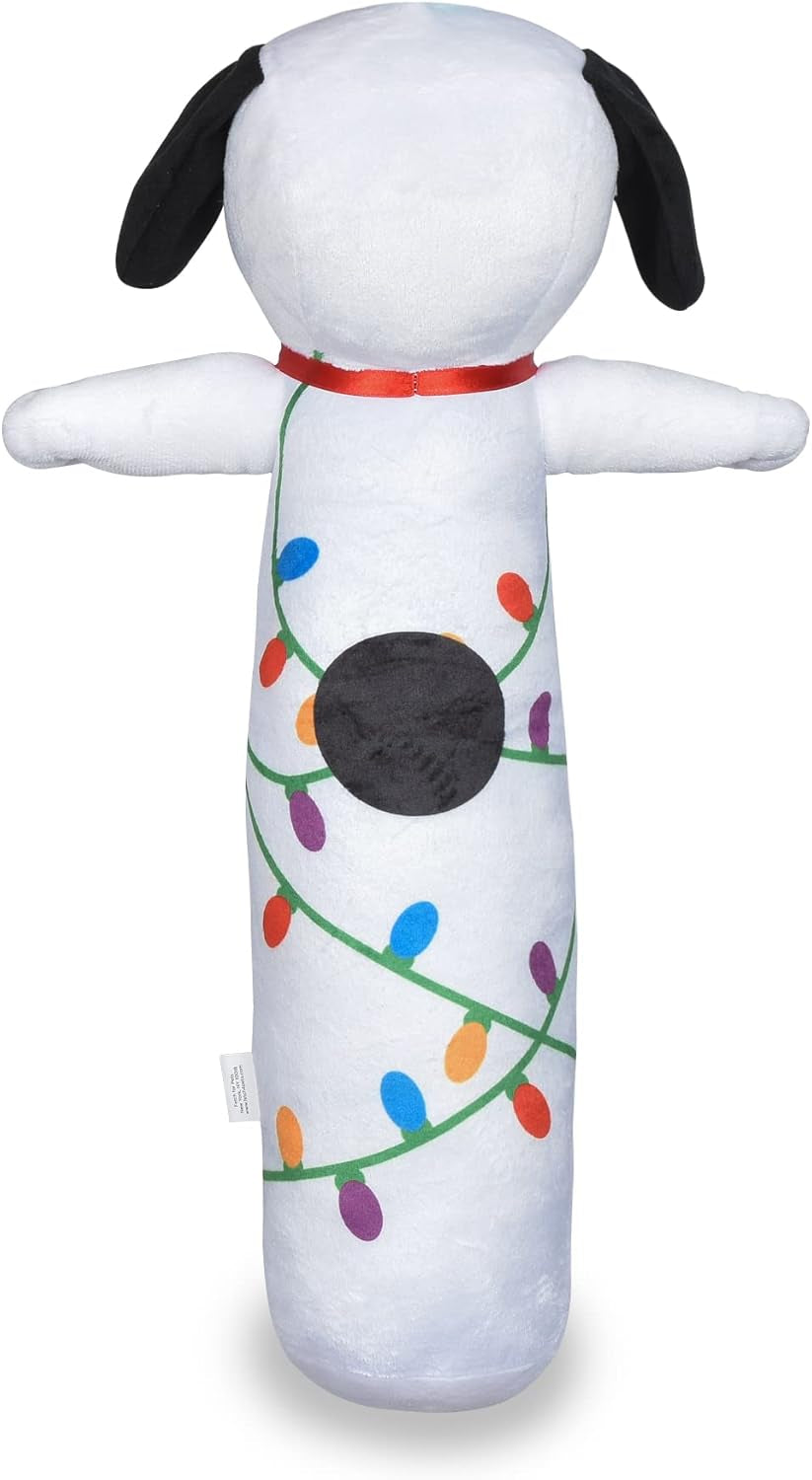 Snoopy Holiday Bobo Body Large Dog Toy | Plush Snoopy Tangled Holiday Lights Christmas Squeaky Dog Chew Toy | Plush Dog Toy for Large Dogs, 24", (FF18440)