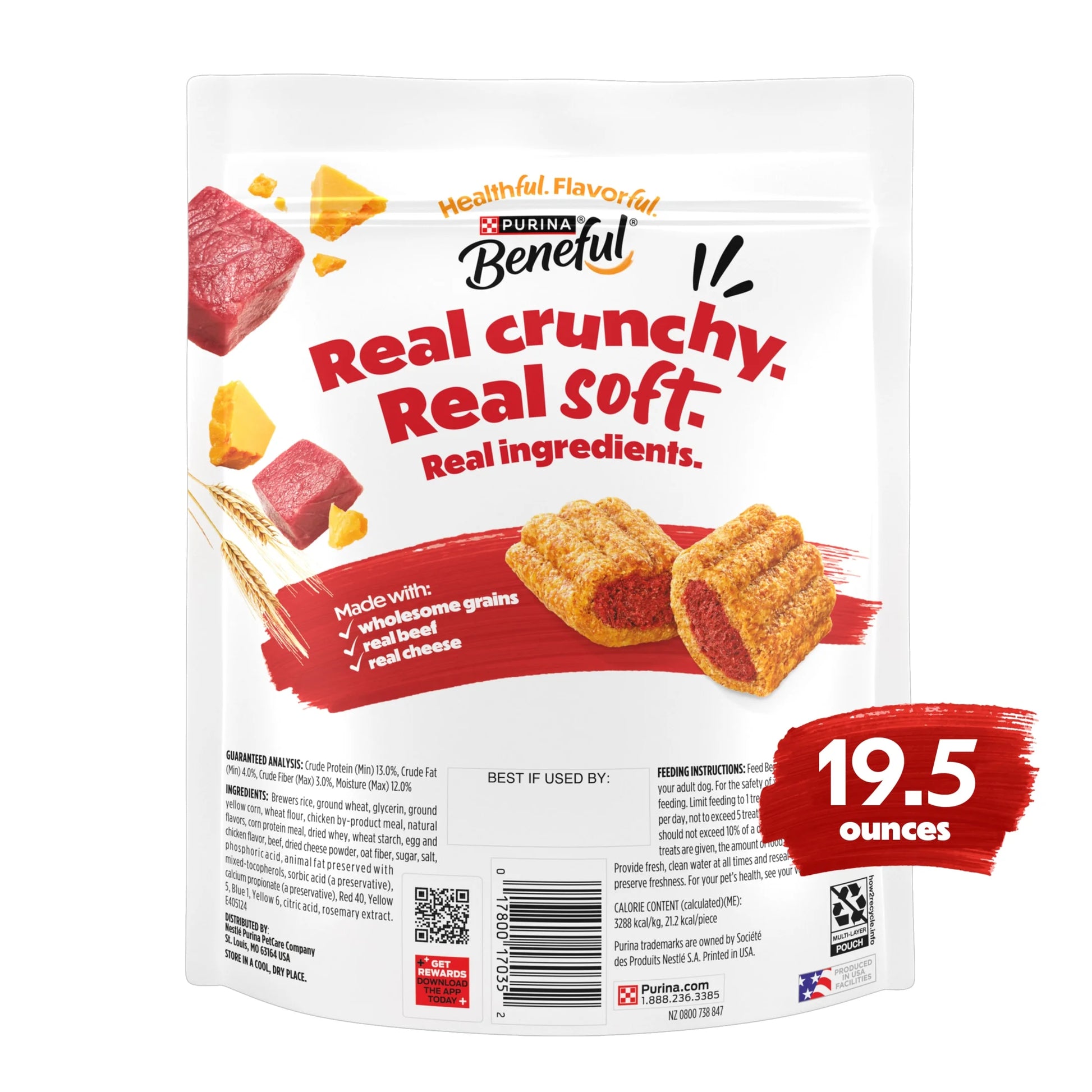 (2 Pack)   Baked Delights Hugs with Real Beef and Cheese Oven Baked Dog Treats