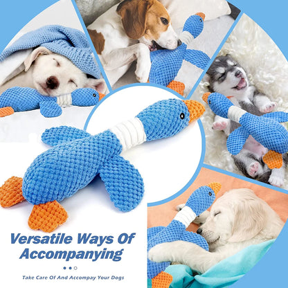Upgraded Goose Indestructible Dog Toys for Aggressive Chewers Small Medium Large Breed, Crinkle Squeaky Dog Toys Plush Dog Toy Puppy Chew Toys for Teething, Duck Interactive Dog Puppy Toys