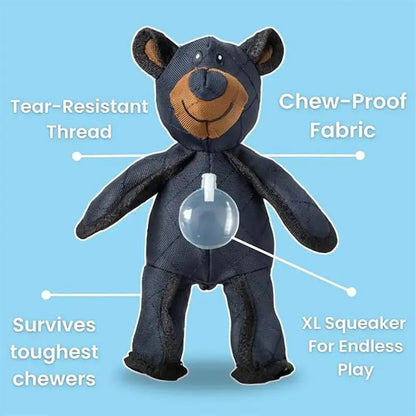 Unbreakable Bear Toy for Dogs Chewer Indestructible Plush Dog Squeaking Sound Toy Durable Tough Heavy-Duty Chew Dog Toys