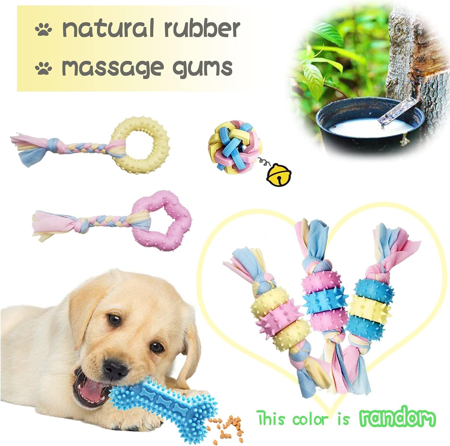 Teething Puppy Chew Toys with Interactive Tug Options and Storage Basket
