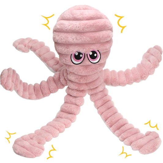 Dog Toys for Large Dogs, 27” Large Crinkle Squeaky Dog Chew Toy, Purple Octopus