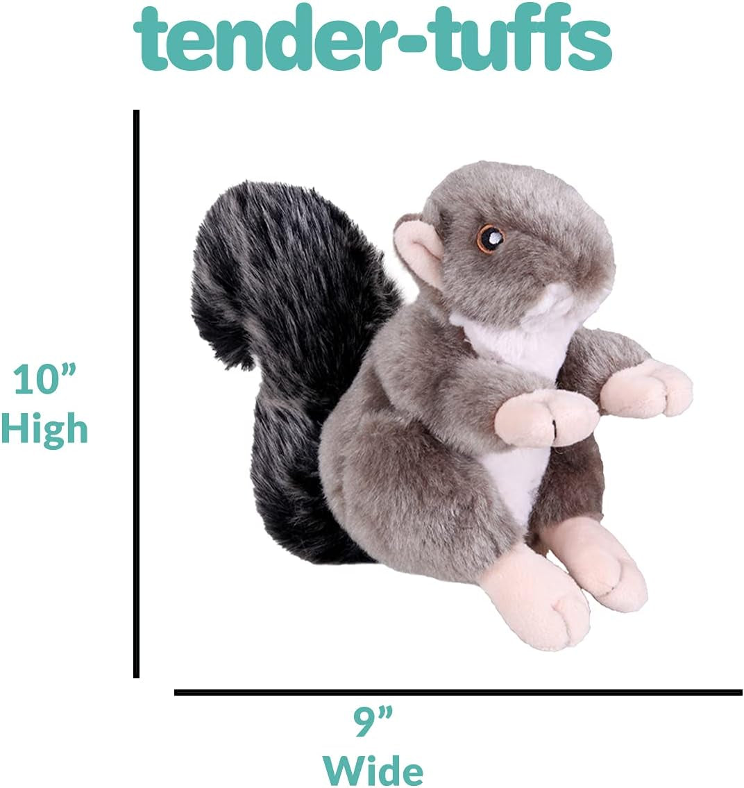 Smartpetlove Snuggle Puppy Tender-Tuffs Nature - Realistic Stuffed Dog Toy - Large Plush Squirrel Tough Dog Toy with Puncture Resistant Squeaker