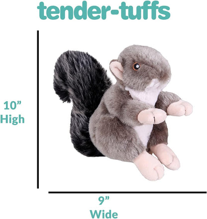 Smartpetlove Snuggle Puppy Tender-Tuffs Nature - Realistic Stuffed Dog Toy - Large Plush Squirrel Tough Dog Toy with Puncture Resistant Squeaker
