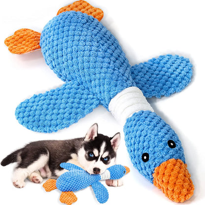 Upgraded Goose Indestructible Dog Toys for Aggressive Chewers Small Medium Large Breed, Crinkle Squeaky Dog Toys Plush Dog Toy Puppy Chew Toys for Teething, Duck Interactive Dog Puppy Toys