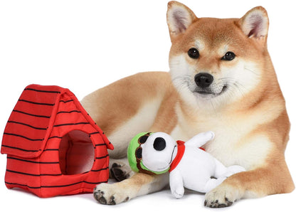 Peanuts for Pets Charlie Brown Pilot Snoopy Burrow Dog Toy | Red and White Burrow Dog Toy for All Dogs, Official Product of Peanuts | Hide and Seek Dog Toys, Snoopy Fabric Plush Toys for Dogs