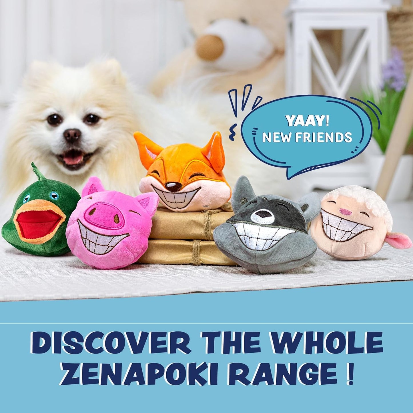 3-in-1 Interactive Squeaky Dog Toys for Aggressive Chewers - Suitable for Medium to Large Breeds - Puppy Teething Solution - Orange
