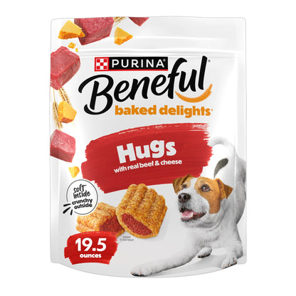 (2 Pack)   Baked Delights Hugs with Real Beef and Cheese Oven Baked Dog Treats