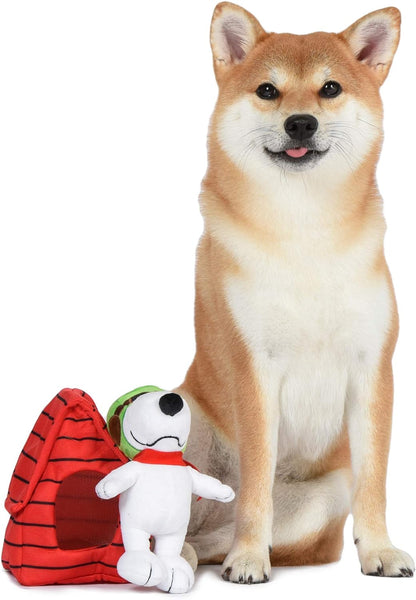 Peanuts for Pets Charlie Brown Pilot Snoopy Burrow Dog Toy | Red and White Burrow Dog Toy for All Dogs, Official Product of Peanuts | Hide and Seek Dog Toys, Snoopy Fabric Plush Toys for Dogs