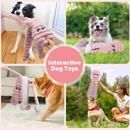 Dog Toys for Large Dogs, 27” Large Crinkle Squeaky Dog Chew Toy, Purple Octopus