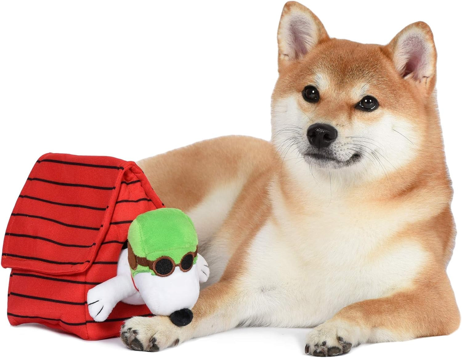 Peanuts for Pets Charlie Brown Pilot Snoopy Burrow Dog Toy | Red and White Burrow Dog Toy for All Dogs, Official Product of Peanuts | Hide and Seek Dog Toys, Snoopy Fabric Plush Toys for Dogs