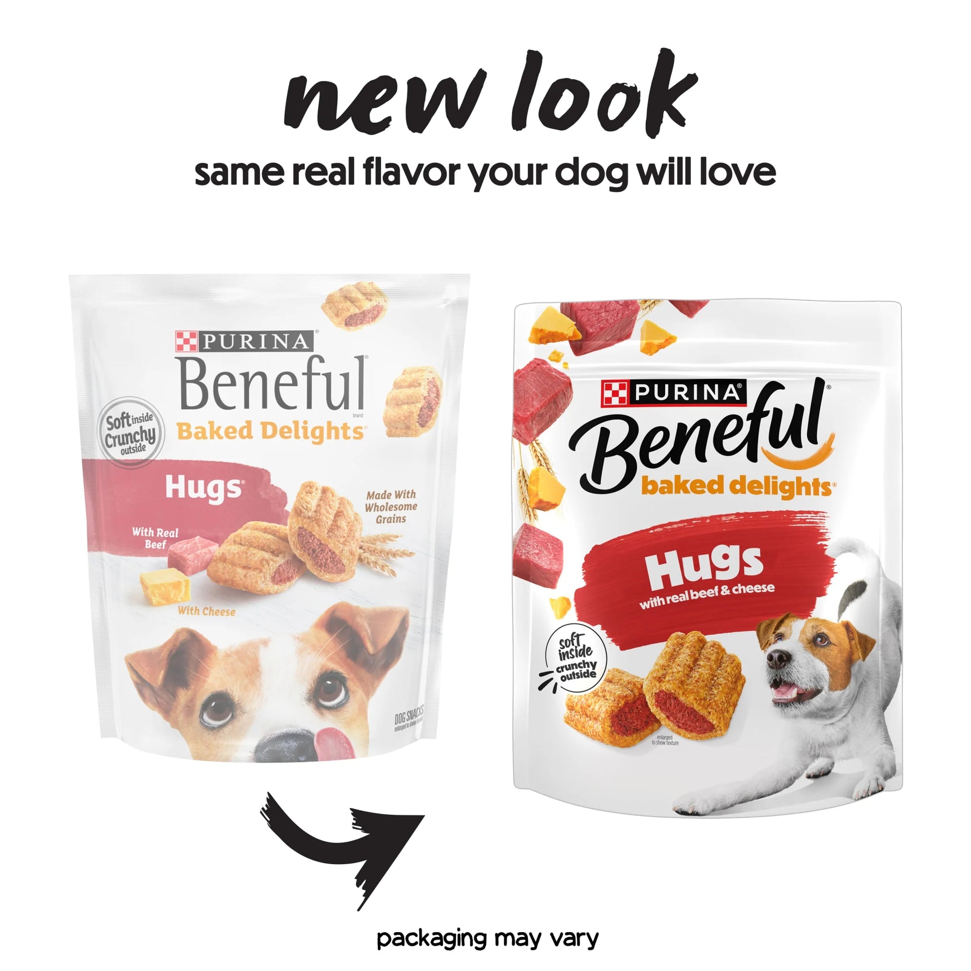 (2 Pack)   Baked Delights Hugs with Real Beef and Cheese Oven Baked Dog Treats